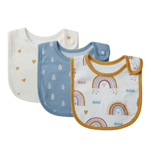 Ensemble de <span class=keywords><strong>bavoirs</strong></span> en coton biologique unisexe 3 pièces avec fermeture à boutons-pression, <span class=keywords><strong>bavoirs</strong></span> lavables ajustables pour nourrissons - Product Image 4