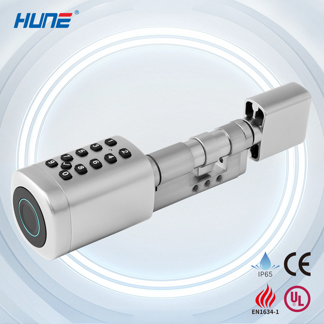 HUNE Intelligent Cylinder Electronic Waterproof Smart Door Lock Fingerprint Cylinder With APP Digital Lock for European Mortise