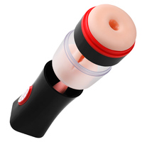 Zungenleck-Vibrations-Masturbationsbecher mit Wärmefunktion & Realistischer Textur, Dual-Kanal, Realistischer Sound, Wiederaufladbares Sexspielzeug für Männer