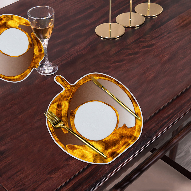 Rose Gold Flower Shape Irregular Eco PVC Placemats For Dinning Table