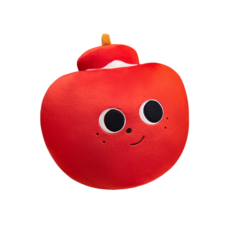 Peluche De Manzana De 10 Cm – Muñeco De Peluche Rojo, Suave Y Reutilizable, Ideal Para Regalar