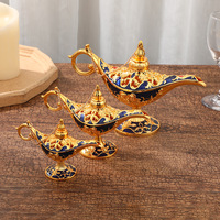 Vintage Avrupa Sanat Tarzı Aladdin'in Lambası Çinko Alaşımı El Yapımı Saray Dekorasyonu Ev Oturma Odası için JNSM Markası