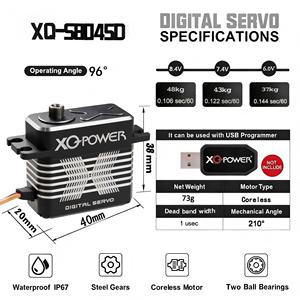 XQ POWER XQ-S8045D 48KG Servomotor RC de Metal con Eje Hueco, Impermeable IP7, para Coches RC, Servomotor Digital Gimbal - Product Image 5