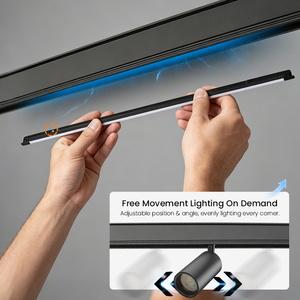 Système de rail magnétique ultra-fin de 5 mm, rail magnétique encastré, éclairage sur rail magnétique LED, DC24V, pour une décoration minimaliste de la maison - Product Image 6