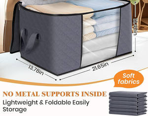 Armario Plegable de Tela Oxford, Organizador de Almacenamiento, Bolsa de Gran Capacidad con Marco de Acero, Caja de Almacenamiento de Ropa, Almacenamiento y Organización del Hogar - Product Image 5