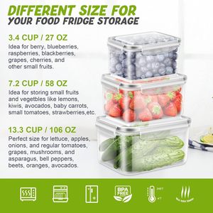 Nhựa Đa Chức Năng Thực Phẩm Nhà Bếp Tủ Lạnh Rau Trái Cây Hộp Lưu Trữ BPA Miễn Phí Nhà Bếp Tủ Lạnh Tổ Chức <span class=keywords><strong>Container</strong></span> - Product Image 2