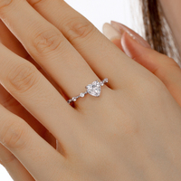 Bague de fiançailles et de mariage Dylam, nouvelle collection de bijoux fins de créateur, en argent S925, design classique, bande éternelle, zircone cubique 5A, cœur