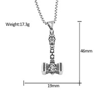 Pendentif Viking Marteau de Thor Rune en Acier Inoxydable Style Punk Collier Unisexe Hommes Logo Personnalisé Vente en Gros Évaluation par un tiers