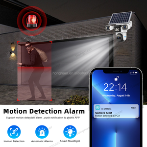 Hongnaer 6K 12MP AOV 5G WiFi6 Drahtlose 4G Solar Security PTZ Kamera O-KAM Pro <span class=keywords><strong>3</strong></span> Objektiv Outdoor WiFi 4G Sim Karte CCTV Solar kamera - Product Image 4