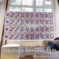 Tuiles de Mahjong de Luxe en Acrylique Imprimées Délicates Tablevibe – Écologiques, Pliables, Durables, Motifs Vifs et Adorables pour la Maison