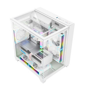 Ruix hàng không vũ trụ Tri màu trắng thiết kế mới xem đầy đủ PC trường hợp trong một bảng giữa tháp chơi game máy tính để bàn PC trường hợp sâu mát mẻ - Product Image 2