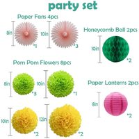 Perlengkapan Dekorasi Pesta Thanksgiving Tema Hutan Kipas Kertas Gantung Pink/Putih Bunga Pom Pom Kertas Tisu Bola Sarang Lebah Kertas