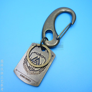 Custom Zinc Alloy Carabiner Keychain Rectangle Bronze Embossing Printing Hard Wearing Metal <b>Key</b> <b>Chain</b> - Product Image 1