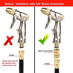 Anti Rust Copper Nozzle High Pressure Garden Water Spray Gun Durable Metal Hand Sprayer for <b>Pet</b> <b>Bathing</b> <b>Cleaning</b> - Product Image 5