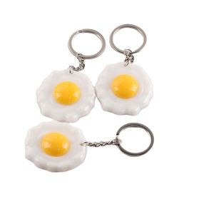 Wholesale Simulation Resin Fried Egg Creative Food Toy Poached Egg Key Ring Pendant Fun Hanging Ornament Small Gift <b>Keychain</b> - Product Image 1
