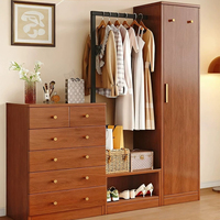 Porte-manteau en bois massif, commode simple pour chambre à coucher à usage domestique, petit porte-vêtements suspendu intégré au lit