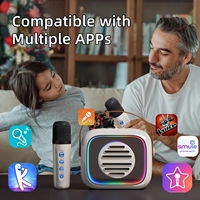 Système de haut-parleurs karaoké sans fil portable haute puissance avec lumières LED RGB et microphone, mini design étanche pour enfants