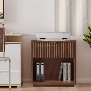 Source Factory Hotel Exclusive Apartment Bedside Cabinet LED Light Wireless Charging 1-Drawer Modern Bedroom Storage Furniture - Product Image 2