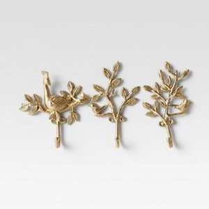 Ganchos de Pared con Diseño de Rama de Olivo Dorada, Perchero Metálico Moderno, Resistente al Óxido, para Puertas o Paredes - Product Image 1