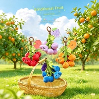 En gros, Porte-clés en peluche mignon en forme de kaki avec visage émotionnel, pendentif de sac en peluche douce pour cadeau de fête et d'anniversaire