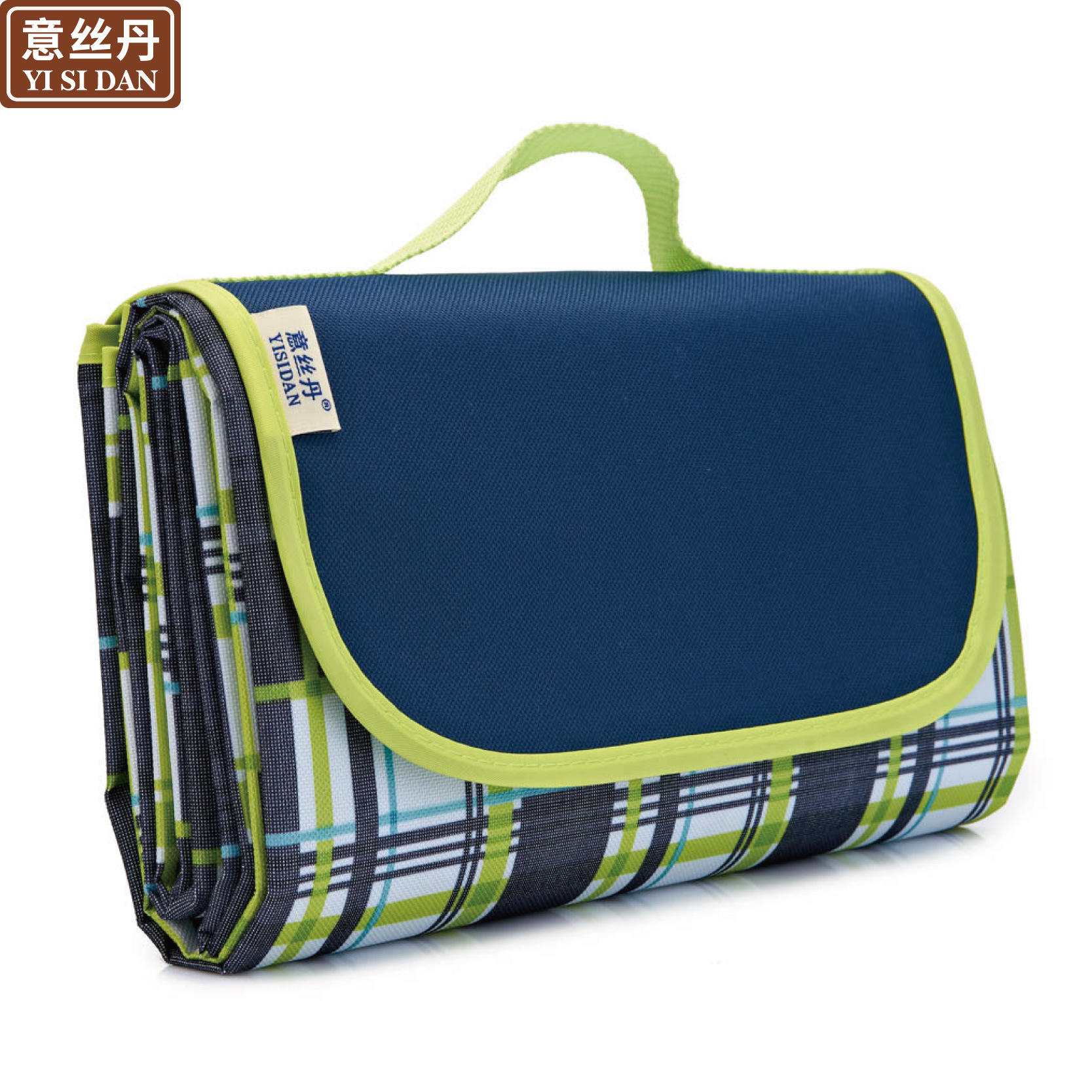 ลายตารางหมากรุกสีฟ้าและสีเขียว