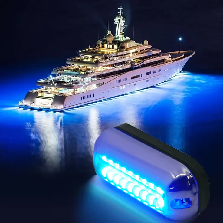 Luces LED sumergibles para barcos, luz azul, impermeable, para barco, yate