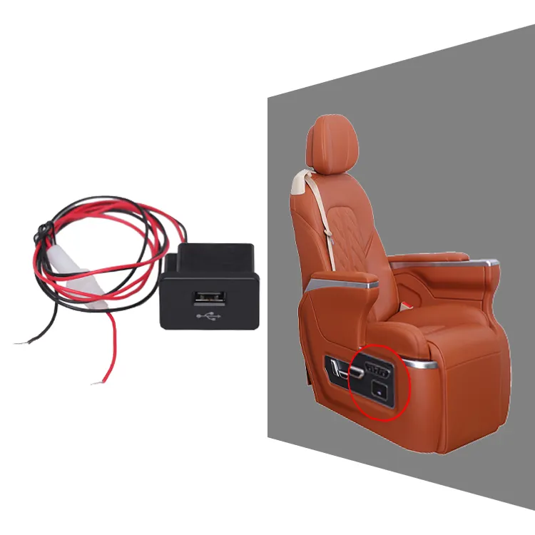 RV רכב חשמלי מושב מובנה USB מחבר עם את דו קרב יציאות עבור את חניך ואן מושבי