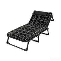 Lit simple pliable et réglable en métal, lit de camping portable pour adultes, chaise longue pour la maison, le bureau et l'appartement