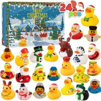 Calendrier de Noël avec canards en caoutchouc, jouet de bain canard en caoutchouc, cadeaux de Noël créatifs