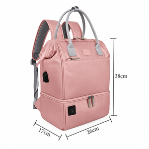 กระเป๋าเป้สะพายหลังสำหรับคุณแม่แบบมัมมี่ ทำจากโพลีเอสเตอร์คุณภาพสูง พร้อมช่อง USB และกระเป๋าเก็บอุณหภูมิป้องกันการโจรกรรม สำหรับการเดินทางกลางแจ้ง - Product Image 3