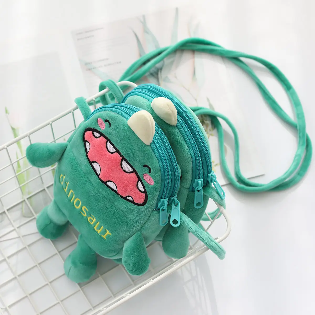 Wholesale Cartoon Cute Animal Fruit Monster Dinosaurs Avocado Plush Toys Messenger Bag Coin Purse Gift for Children Girls