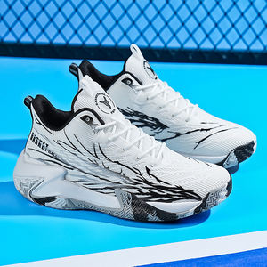 Chaussures de basketball montantes <span class=keywords><strong>pour</strong></span> hommes grandes tailles, baskets athlétiques respirantes et amortissantes <span class=keywords><strong>pour</strong></span> l'entraînement et les sports de plein air, <span class=keywords><strong>pour</strong></span> pieds larges - Product Image 4