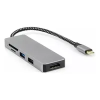 Hub HDMI 4K USB 3.0 avec lecteur de carte SD Micro SD, adaptateur métallique de type C vers type C, transfert de données 5 ports jusqu'à 3 Mbps pour ordinateur portable