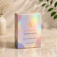 Boîte de palette de fards à paupières rigide en papier kraft personnalisée avec finition en feuille d'or pour l'emballage cosmétique