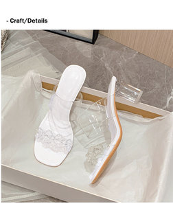 Nuevas Sandalias de Verano 2024 con Tacón de Cristal, Diseño Floral Transparente, Alturas de 5cm, 7cm y 9cm, Malla Antideslizante para Primavera - Product Image 5