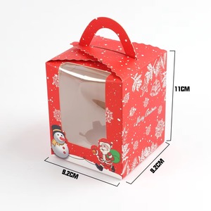 Listo para enviar Tema <span class=keywords><strong>de</strong></span> <span class=keywords><strong>Navidad</strong></span> Color impreso Pastelería y postres dulces Tarta <span class=keywords><strong>de</strong></span> huevo horneada Cupcake Caja <span class=keywords><strong>de</strong></span> papel para llevar Mango en relieve - Product Image 6