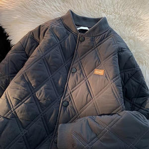Chaqueta Bomber Acolchada para Hombre, Estilo Oversize con Costuras en Diamante, Cuello de Béisbol, Abrigo Casual de Invierno, Moda Sehe - Product Image 3