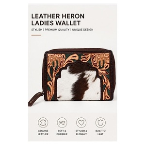 Top Selling Luxury Genuine Leather Heron Ladies <b>Wallet</b> Elegant <b>Card</b> <b>Holder</b> with Zipper Closure for Modern Women For Sale - Product Image 3
