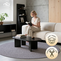 Tapis rond en laine Dsermer, écologique, luxueux, forme circulaire, tapis de salon, grand tapis rayé, chambre à coucher