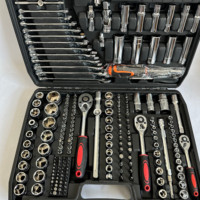 Ensemble de mécanicien de 216 pièces, kit de clés à couple élevé portable, étui rigide pour l'entretien des voitures et des motos, multifonctionnel, en acier au carbone GS
