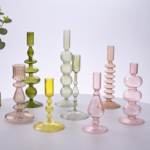 Handmade Wedding <strong>Glass</strong> <strong>Candlesticks</strong>, Home Decoration <strong>Glass</strong> <strong>Candlesticks</strong>&amp;<strong>glass</strong> Candle Holder - Product Image 1