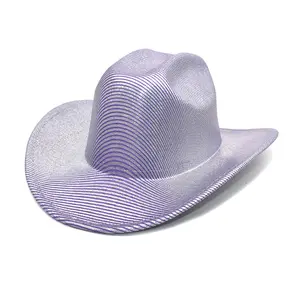 Оптовая продажа, флуоресцентная шляпа с широкими полями для выпускного вечера, шляпа рыцаря, разноцветная ковбойская шляпа, джаз шляпа в западном стиле