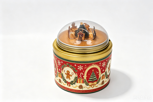 Rotating Musical Tinplate Dome Lid Food Grade Metal Custom Printed Cookie Candies <b>Chocolates</b> <b>Tin</b> Box Holiday Gift Storage - Product Image 5