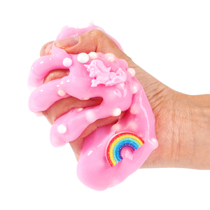 Factory Price Crystal <b>Slime</b> pink Soft Stretch unicorn Crystal Putty with rainbow Accessories Bag Packaging 80g <b>Slime</b> for Kids - Product Image 3