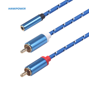 铝合金外壳<span class=keywords><strong>2</strong></span>合1 3.5毫米母对<span class=keywords><strong>2</strong></span> <span class=keywords><strong>RCA</strong></span>公功率放大器低音炮音频适配器电缆 - Product Image 4