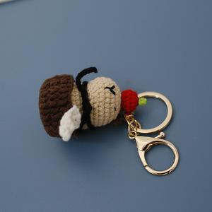 Làm bằng tay hoạt hình ít Rái cá capybara Crochet Keychains macrame động vật Keyring quyến rũ Túi phụ kiện sang trọng mới Crochet - Product Image 5