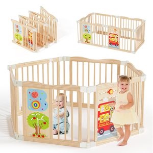 Parc de <span class=keywords><strong>jeu</strong></span> moderne de sécurité pour bébé Clôture Yards en bois Parc pour enfants Grands parcs pour enfants <span class=keywords><strong>Coin</strong></span> pendant la fête avec jouets sensoriels - Product Image 1