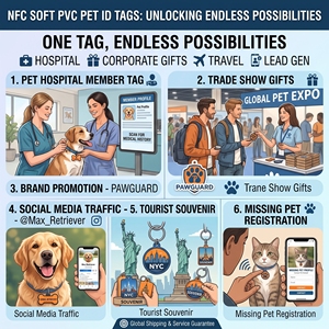 พวงกุญแจ NFC รูปอุ้งเท้า สั่งทำโลโก้ได้ ป้ายชื่อสัตว์เลี้ยงอัจฉริยะ แตะโทรศัพท์เพื่ออ่านข้อมูลสัตว์เลี้ยง สุนัข <span class=keywords><strong>แมว</strong></span> ขายส่ง - Product Image 2