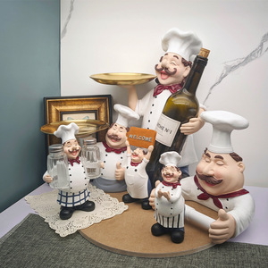 Modelo en miniatura para decoración del hogar, juego de figurillas de <span class=keywords><strong>Chef</strong></span> de cocina, divertido, personalizado - Product Image 3