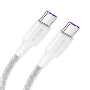 Câble tressé Type-C SAMZHE 1m PD100W 5A à charge rapide et transfert de données, câble de chargeur de voiture VW-1 pour iPhone 15/16/17 Samsung Xiaomi iPad - Product Image 1